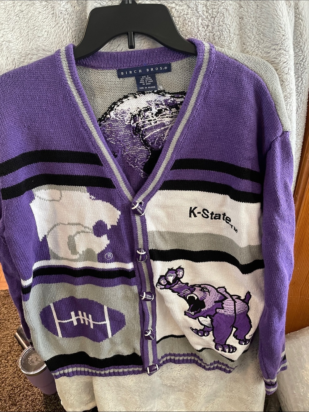 Vintage K-State Purple Wildcats Button Cardigan